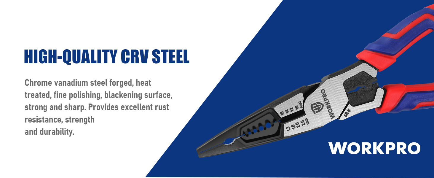 high quality 60CR-V steel long nose pliers with wire cutter side cutters wire cutters hand tools