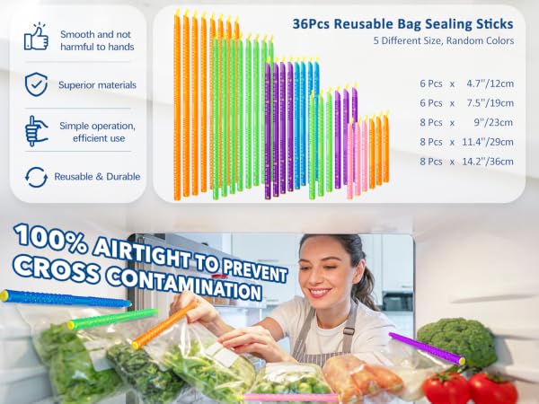 Reusable Bag Sealing Clips with 5 Different Sizes