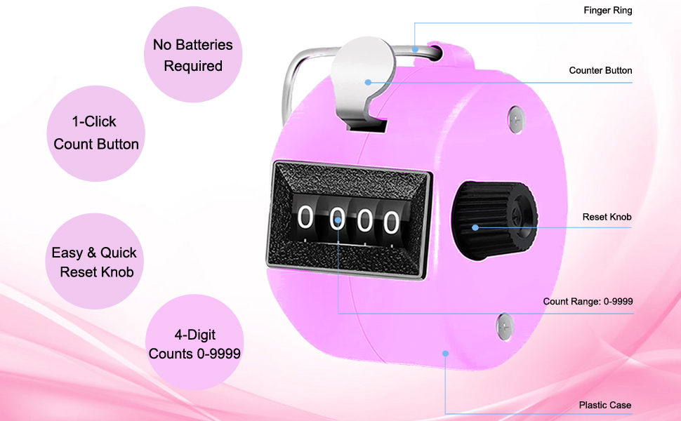 Hand Tally Counter 4 Digital Click Counter for Sport Row School Event Pitch Umpire Click Counter