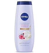 NIVEA Refreshing Wild Berries and Hibiscus Body Wash with Nourishing Serum, Scented Body Wash for...
