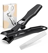 Nail Clippers for Men Thick Nails,INXEN Wide Jaw Opening No Splash Fingernail Clipper with Catche...