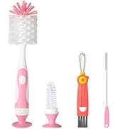 Ariseno 4-in-1 Baby Bottle Brush Set, Bottle Brush for Baby, Bottle Cleaner Brush Set, Including ...