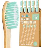 BlueForest Era Bamboo Toothbrushes, Natural Bristles Plastic Free Toothbrush, Non Toixc Wooden Or...