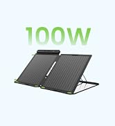 GEYOTO S100 Bifacial Portable Solar Panel 100W, 26% High Efficiency Foldable Solar Charger with R...
