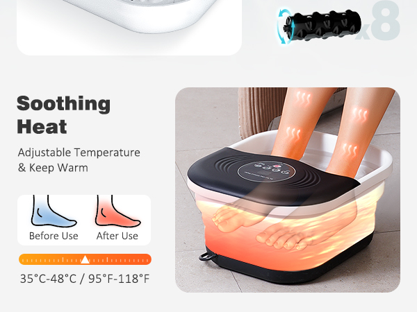 Collapsible Foot Spa with Heat pedicure foot spa foot bath soak tub