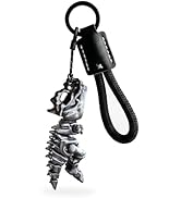 GABOX Dinosaur Skeleton Leather Keychain Strap - 3D-Printed Movable Skeleton Joints - Polyester B...