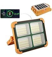 Solar Portable Rechargeable Work Light,16500mAh 120W Magnetic Flood Battery Work Light 10000LM Ou...
