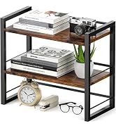 ART-GIFTREE Office Desk Shelf Organizer, Wood Desktop Bookshelf Supplies Storage Rack, Shelf for ...