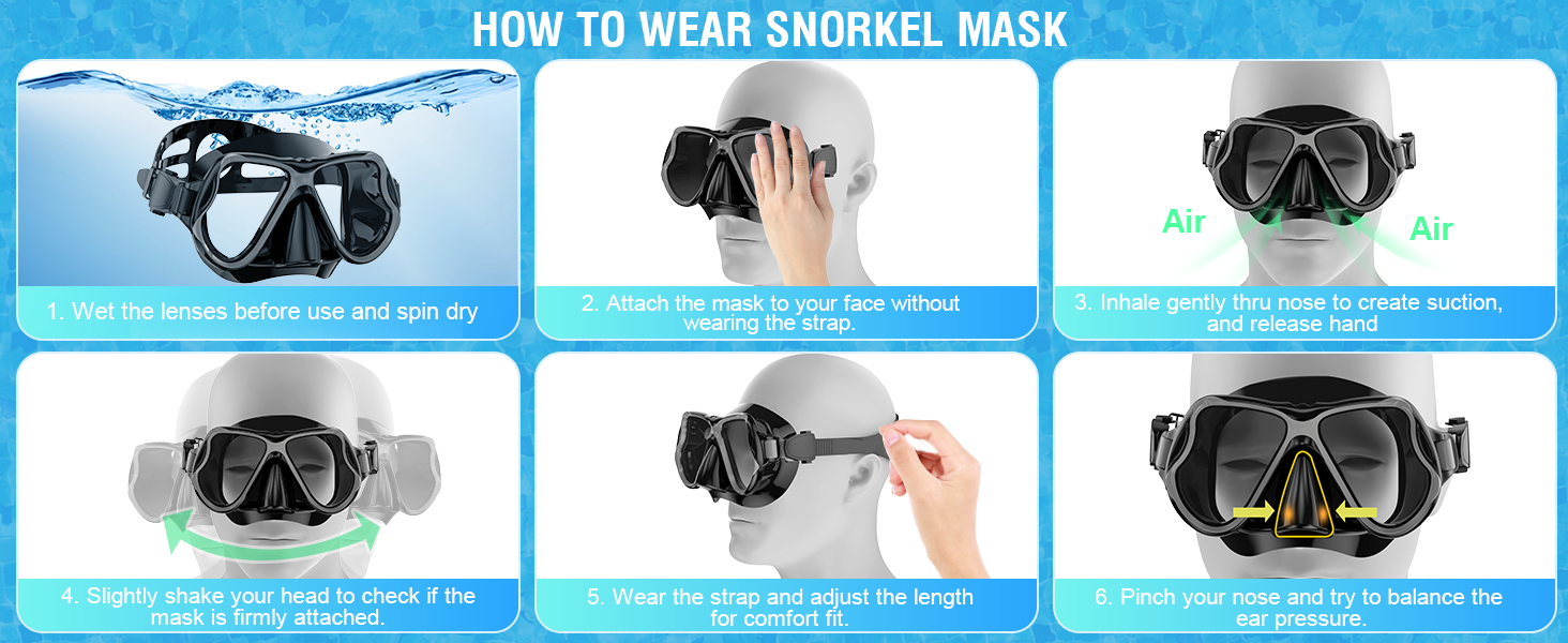 how to wear snorkel mask
