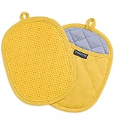 Rorecay Silicone Pot Holders Sets: Heat Resistant Oven Hot Pads with Pockets Non Slip Grip Large ...