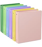 COMIX Standard 3 Ring Binder 1 inch with Clear View Cover, 1" View Binder Holds 200 Sheets of US ...