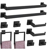 Woekme 10 Pieces Bathroom Hardware Accessories Set Matte Black Towel Bar Set 23.6 in