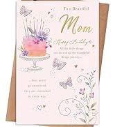 gerdiny Mom Birthday Card, Happy Birthday Card Gifts for Mom from Daughter Son, Mother Birthday Card
