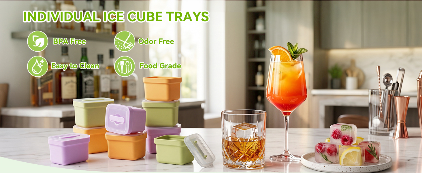 Silicone Ice Cube Molds Set of 6