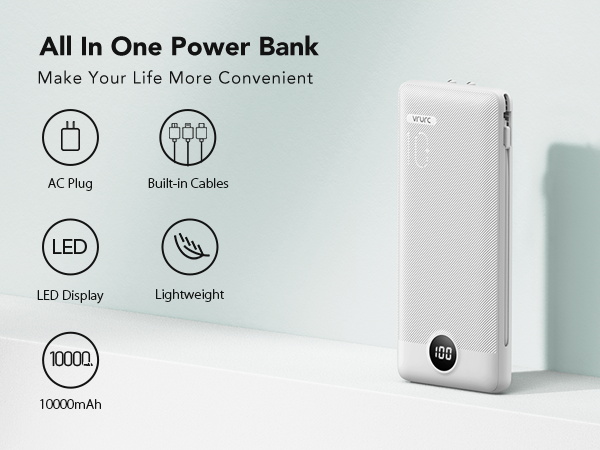 power bank for travel with wire