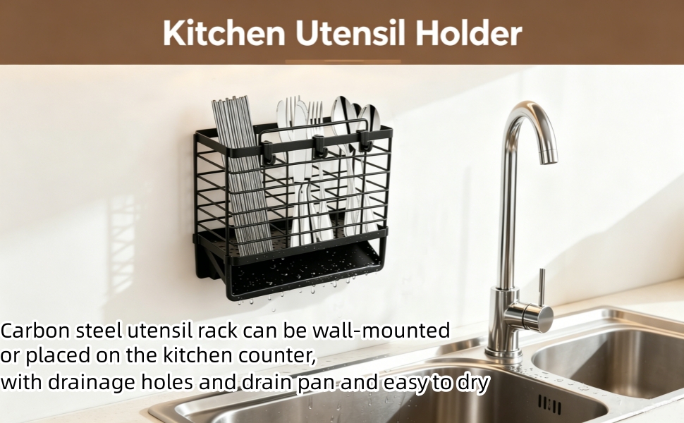 3-Compartment Dish Drying Rack-black
