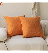 Demetex Fall Pillow Covers 18x18 Orange Square Throw Pillow Covers Modern Pillowcases for Sofa Co...