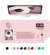 Niniubye Desk Pad, 23.6" x 13.8" PU Leather Non-Slip Desk Mat Large Mouse Pad for Desktop, Waterp...