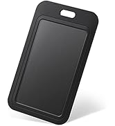 Uniclife Sliding ID Badge Holder Hard Black Vertical Plastic Card Case Protector Pouch with Clear...