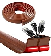 BEIEBIJOB 10ft Floor Cord Cover Self Adhesive Cord Hider Floor, Cable Cavity:0.61"(W) x 0.32"(H),...