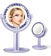 KinYiLO 3-in-1 Makeup Fan with Vanity Mirror & LED Light, Cordless Face Fan for Skincare Eyelash ...