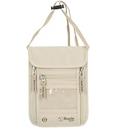 RFID Travel Neck Wallet - Beige | Sleek, Secure Passport Holder and Money Pouch with Adjustable N...