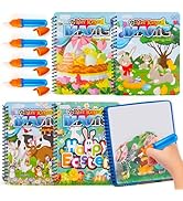 ArtCreativity Easter Magic Water Coloring Books for Toddlers - 4 Pack - Reusable Paint Books with...
