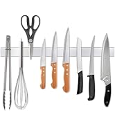 Ninonly 20 Inch Magnetic Knife Strip, Premium Stainless Steel Wall Mounted Kitchen Knives Bar,Spa...