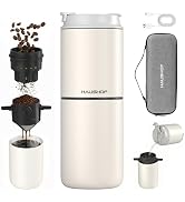HAUSHOF Portable Coffee Maker, Travel Coffee Maker Battery Operated Small Pour Over Set, Compact ...
