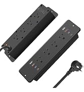 HHSOET 30W Fast Charging Recessed Power Outlet, Furniture Recessed Power Strip USB C, 8 Outlet Re...
