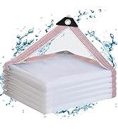 Clear Tarps Heavy Duty Waterproof 8x10,Clear Plastic Tarp with Grommets,Transparent PVC Vinyl Tar...