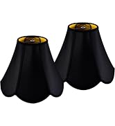 GO&SO Black Bell Lamp Shades Set of 2 (Petal Edge Braid) Scalloped Lamp Shade,6