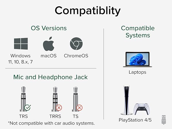 Plugable USB Audio Adapter with 3.5mm jacks, driverless, compatible with Windows, Mac, and Linux