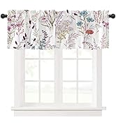 Mightree Kitchen Curtains Valances, Rod Pocket Valances for Windows, Small Window Treatment Valan...