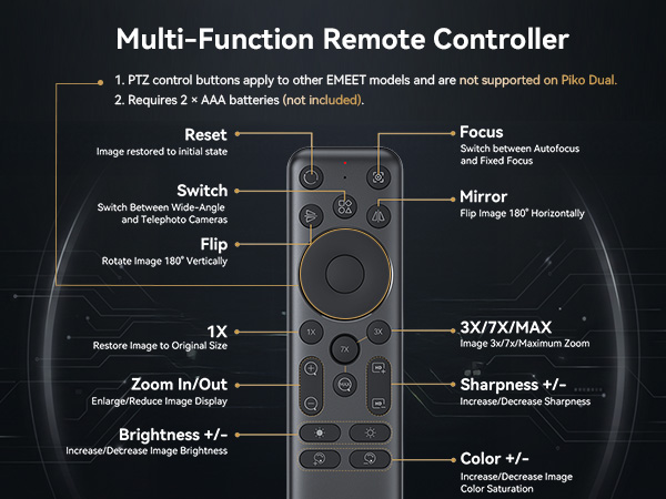 wireless remote enables on-the-go adjustments computer camera for desktop