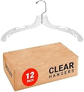 Clear Hangers 12 Pack Shirt Hangers Clear Plastic Hangers Crystal for Clothes Hangers - Hangers S...