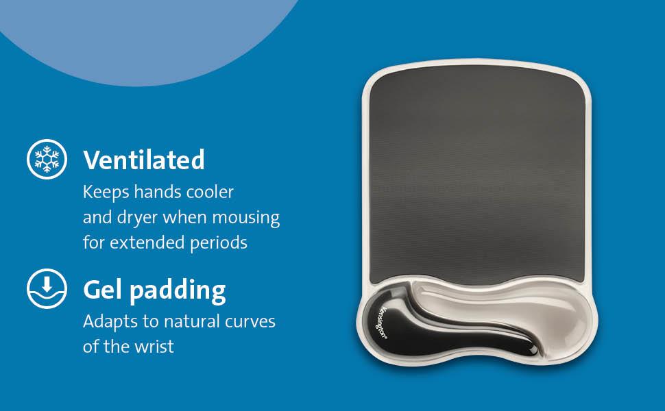 Kensington Duo Gel Mouse Pad with Wrist Rest - Gray (K62399US)