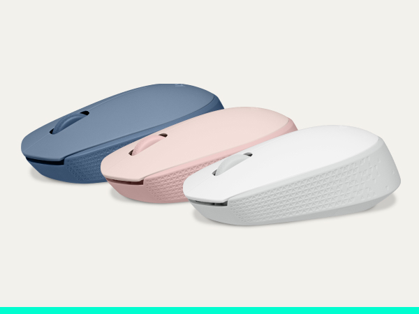 m170 wireless mouse in white, rose and blue