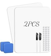 Lumspax 2 PCS Mini Whiteboards, 9" x 12" Small Double Sided Dry Erase Board, Portable White Board...