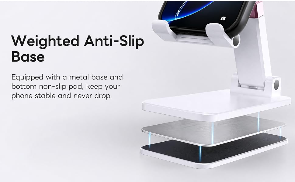 iphone holder with weighted base
