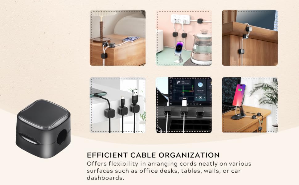 cable cord organizer desk holder wire magnetic management clips charger phone