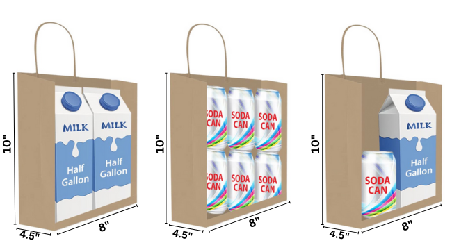 Kraft paper bags with handles