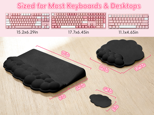 Sized for most keyboards and desktops