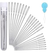24 PCS Large Eye Sewing Needles, 3 Size Sewing Needles, Leather Embroidery Thread Sharp Needle, S...