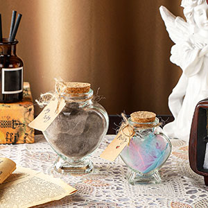 Heart-shaped decorative glass container