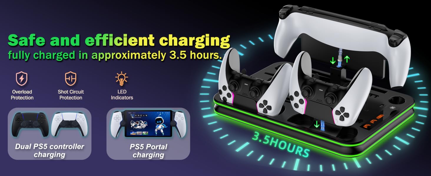 Dual PS5 controller and PS5 Portal charging slots