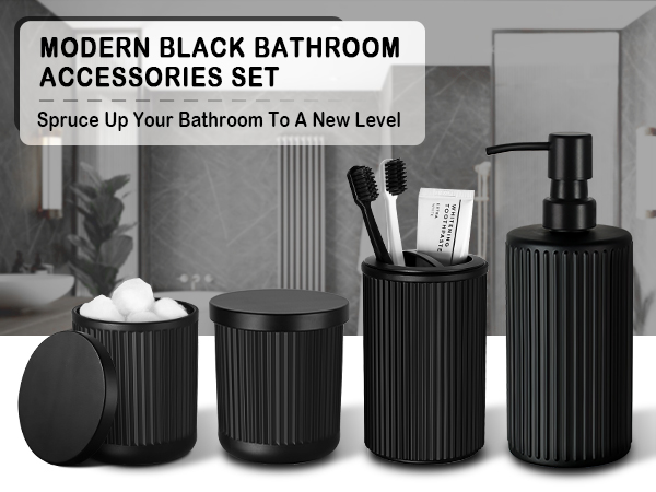 matte black bathroom accessories set