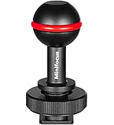 MINIFOCUS 1" Ball Head Cold Shoe Base Adapter, Universal Ball Joint Bracket with Cold Shoe Base A...