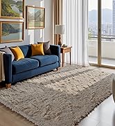 4x6 Beige Fluffy Rug Shaggy Area Rug