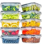 fullstar 20-Piece Plastic Food Storage Containers with Lids (10 Containers & 10 Lids) - Leakproof...